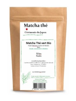 Matcha thé vert bio poudre 50 gr Herboristerie de Paris thé matcha japonais cérémonie du thé vert