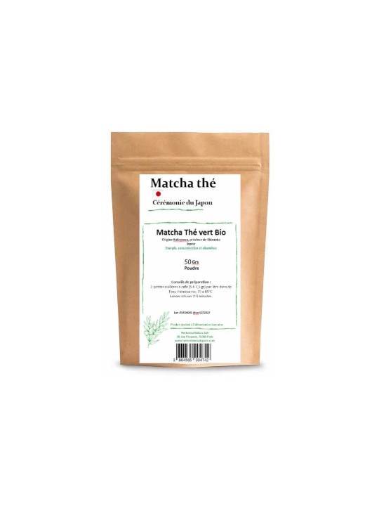 Matcha thé vert bio poudre 50 gr Herboristerie de Paris thé matcha japonais cérémonie du thé vert