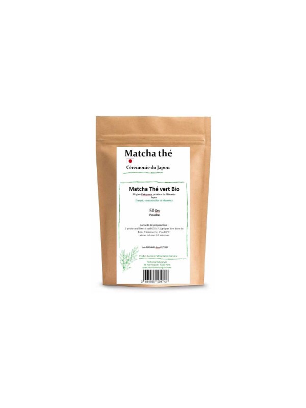 Matcha thé vert bio poudre 50 gr Herboristerie de Paris thé matcha japonais cérémonie du thé vert