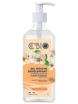 Gel douche Enveloppant Fleurs d'Abricot 1 Litre Cé'Bio Gel douche Abricot bio Herboristerie de Paris