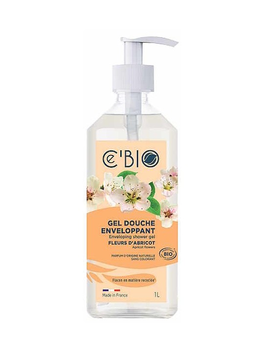 Gel douche Enveloppant Fleurs d'Abricot 1 Litre Cé'Bio Gel douche Abricot bio Herboristerie de Paris