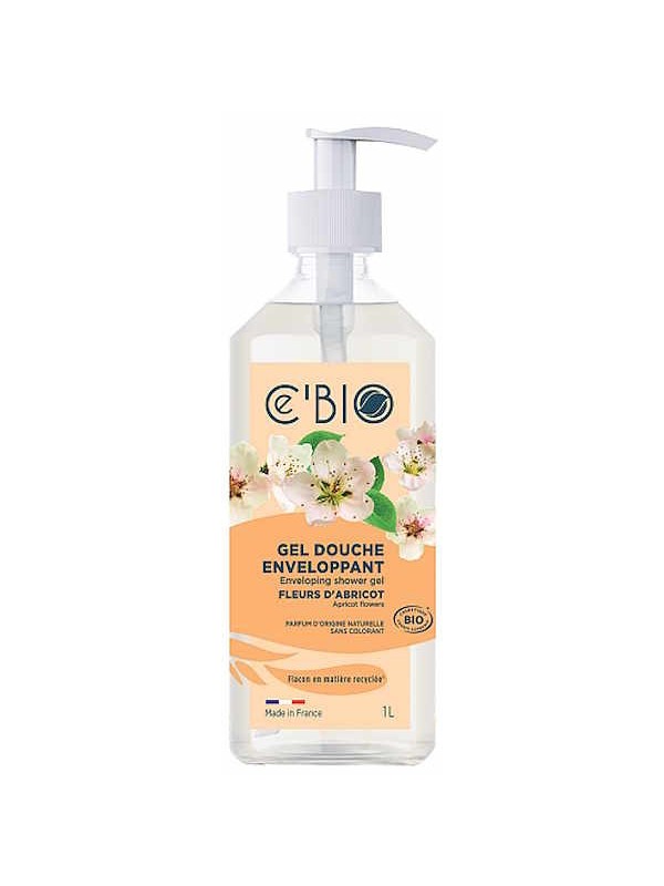Gel douche Enveloppant Fleurs d'Abricot 1 Litre Cé'Bio Gel douche Abricot bio Herboristerie de Paris