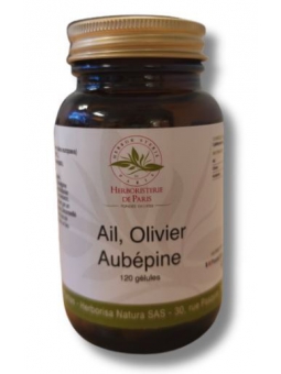 Ail Olivier Aubépine 120 gélules Herboristerie De Paris ail aubépine olivier pression vasculaire