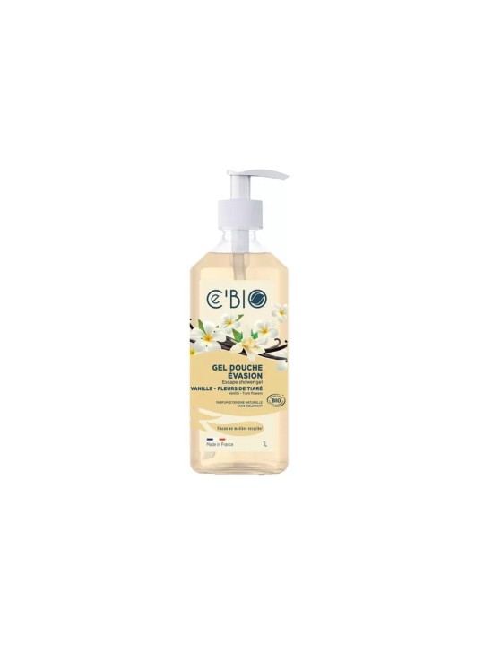 Gel douche Evasion Vanille et Fleurs de Tiaré 1L Ce'bio Herboristerie de Paris parfum des îles