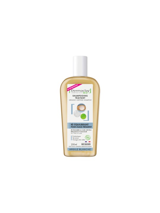 Shampoing traitant rééquilibrant au probiotique 250ml Dermaclay  Herboristerie de Paris