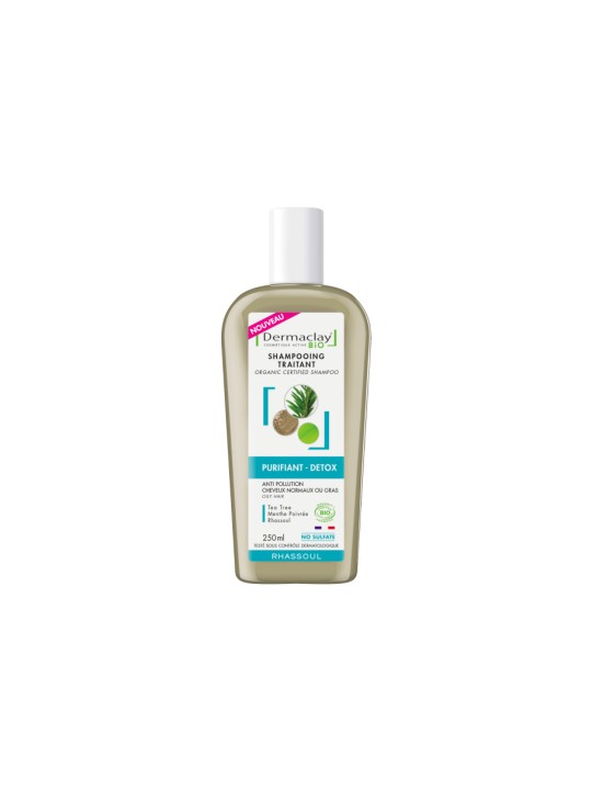 Shampoing traitant purifiant détox 250ml Dermaclay  Herboristerie de Paris