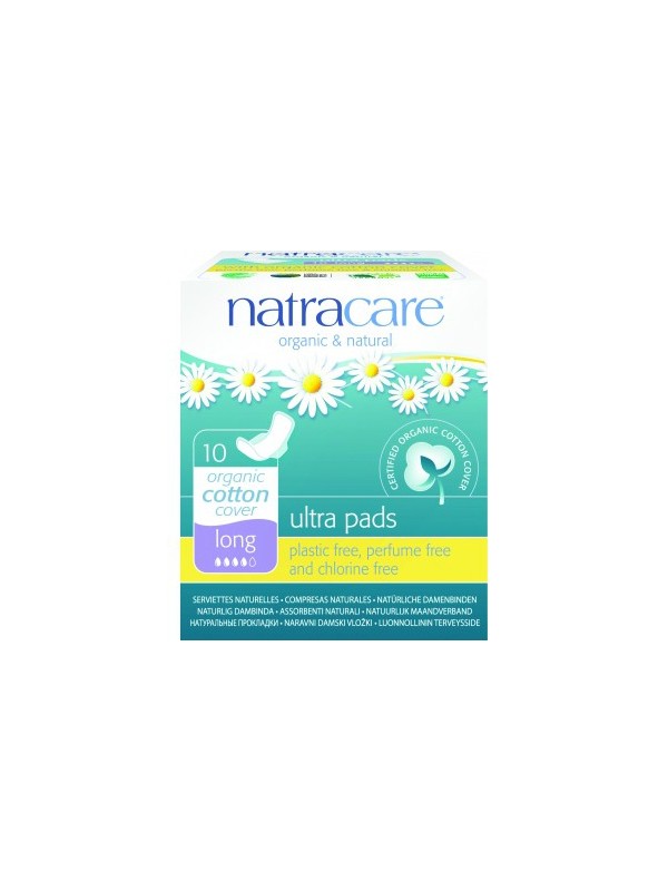 10 Serviettes ultra longues à ailettes Natracare