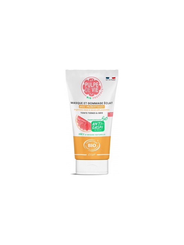 Masque et gommage éclat avec prébiotiques 150ml Pulpe De Vie Herboristerie de Paris