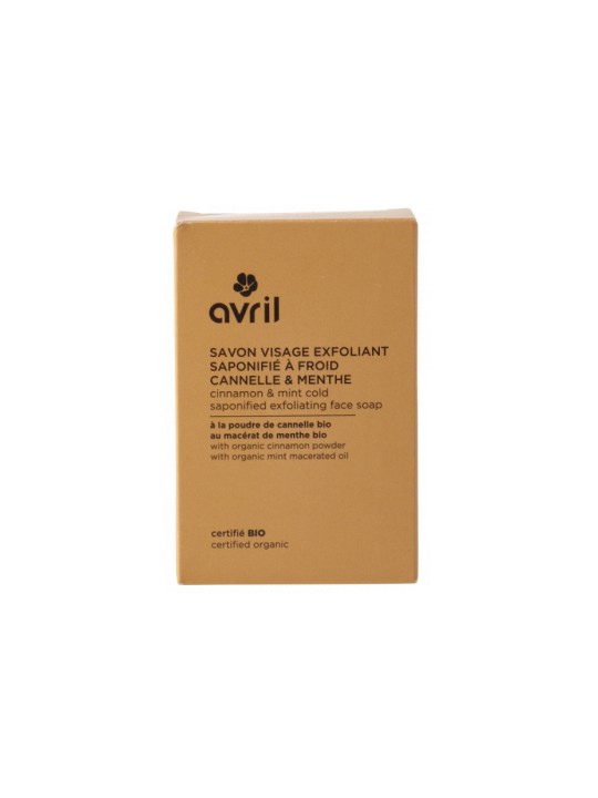 Savon à  froid exfoliant visage et corps Cannelle Menthe 100g Avril Herboristerie de Paris