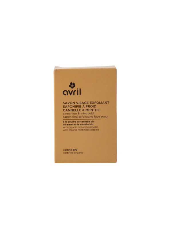 Savon à  froid exfoliant visage et corps Cannelle Menthe 100g Avril Herboristerie de Paris