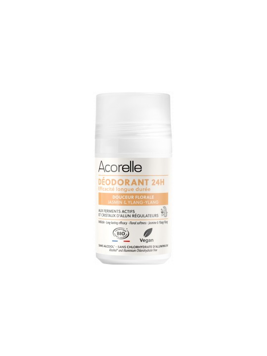 Déodorant roll on efficacité longue durée douceur florale 50ml Acorelle Herboristerie de Paris