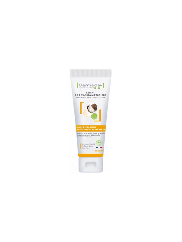 Soin après shampoing réparateur cheveux secs et très abimés 200ml Dermaclay  Herboristerie de Paris