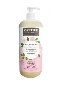 Gel douche Aloe vera Parfum Rose Pivoine 1L Cattier Herboristerie de Paris