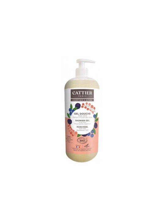 Gel douche Aloe vera Parfum Fruits des bois 1L Cattier Herboristerie de Paris