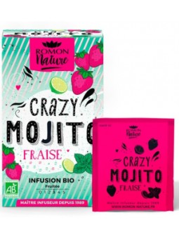 Infusion plaisir Crazy Mojito Fraise bio 16 sachets Romon Nature Herboristerie de Paris