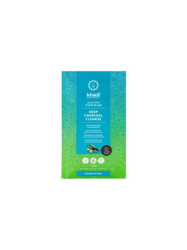 Masque capillaire Ayurvédique Deep Charcoal Cleanse 50g Khadi Herboristerie de Paris