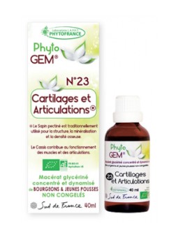 Phytogem No 23 Cartilage et Articulations Bio 40ml Phytofrance Herboristerie de Paris