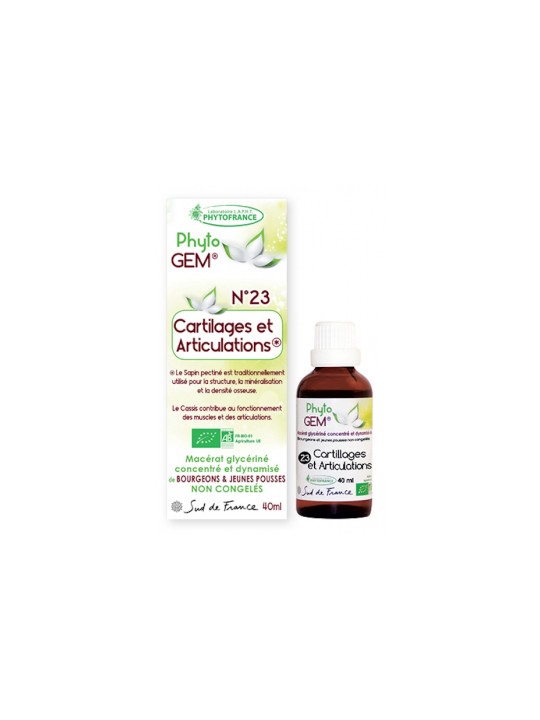 Phytogem No 23 Cartilage et Articulations Bio 40ml Phytofrance Herboristerie de Paris