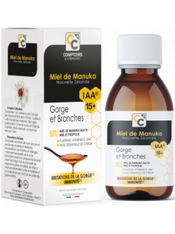 Sirop gorge et bronches au miel de manuka IAA 15+ 100ml Comptoirs Et Compagnies Herboristerie de Paris