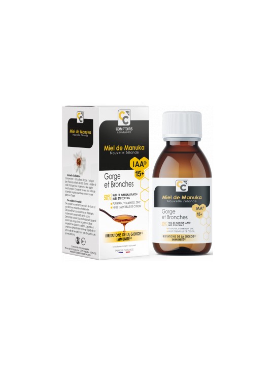 Sirop gorge et bronches au miel de manuka IAA 15+ 100ml Comptoirs Et Compagnies Herboristerie de Paris
