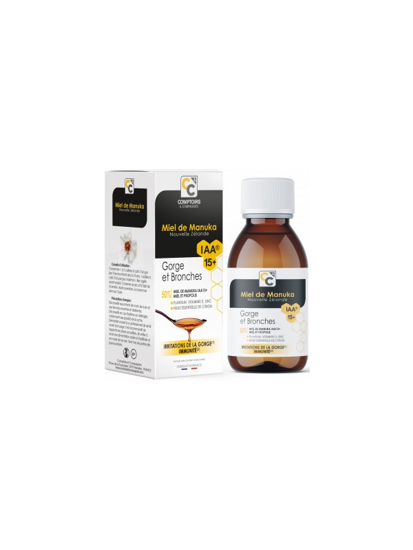 Sirop gorge et bronches au miel de manuka IAA 15+ 100ml Comptoirs Et Compagnies Herboristerie de Paris