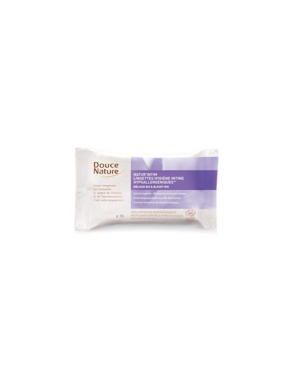 15 Lingettes hygiène intime écologiques et biodégradables Douce Nature