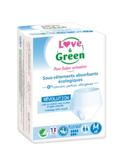 Sous vétements absorbants adulte Nuit Taille M x8 Love and Green Herboristerie de Paris