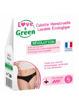 Culotte Menstruelle Lavable Ecologique Taille 44 Flux normal Love and Green Herboristerie de Paris