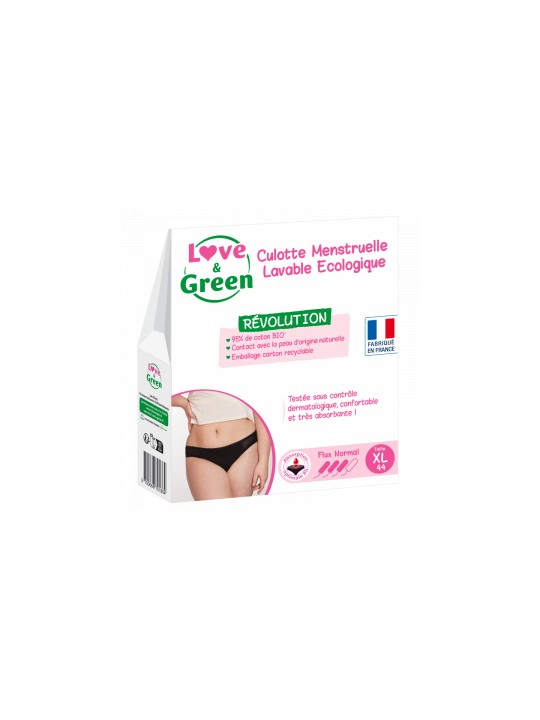 Culotte Menstruelle Lavable Ecologique Taille 44 Flux normal Love and Green Herboristerie de Paris