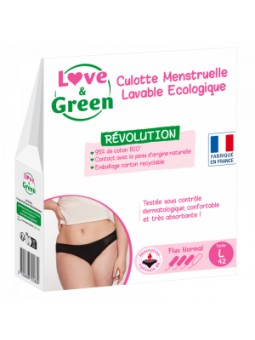Culotte Menstruelle Lavable Ecologique Taille 42 Flux normal Love and Green Herboristerie de Paris