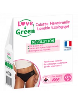 Culotte Menstruelle Lavable Ecologique Taille 34 Flux normal Love and Green Herboristerie de Paris