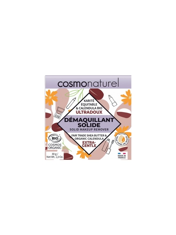 Démaquillant solide ultradoux Karité équitable et Calendula bio 30g Cosmo Naturel Herboristerie de Paris