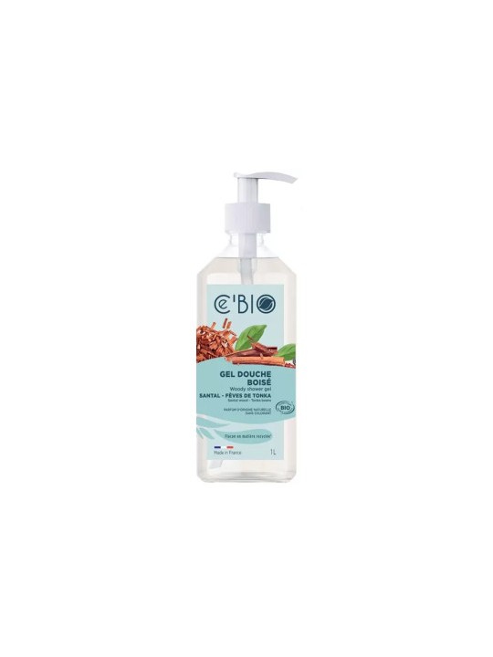 Gel douche Boisé Santal et Féves de Tonka 1L Ce'bio Herboristerie de Paris