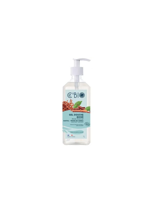 Gel douche Boisé Santal et Féves de Tonka 1L Ce'bio Herboristerie de Paris