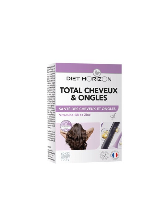 Total Cheveux et Ongles 60 comprimés Diet Horizon phanères Herboristerie de paris