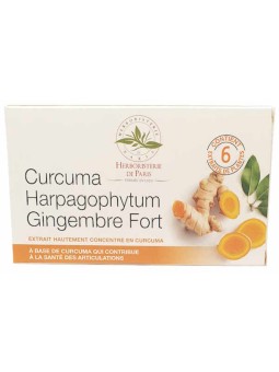 Curcuma piperine gingembre fort 60 comprimés Herboristerie de paris souplesse articulaire mobilité