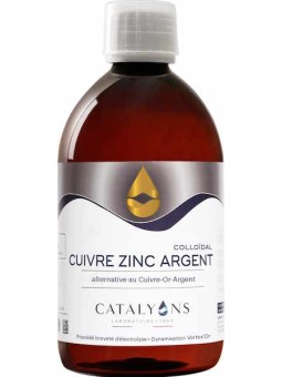 Cuivre Zinc Argent ionisé 500 ml Catalyons Herboristerie de paris auto immunité de la peau