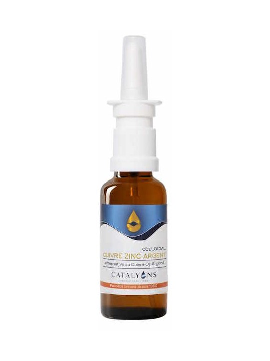 Eau de Cuivre Zinc Argent Spray 30 ml Catalyons Le cuivre contribue au fonctionnement normal du système immunitaire