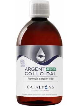 L'Argent colloïdal 40 PPM 500ml oligo Catalyons apporter des ions Argent en solution aqueuse Herboristerie de Paris