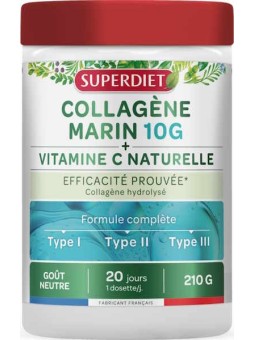 Collagène Marin 10g - Vitamine C poudre 210g SuperDiet naticol cartidyss Herboristerie de paris