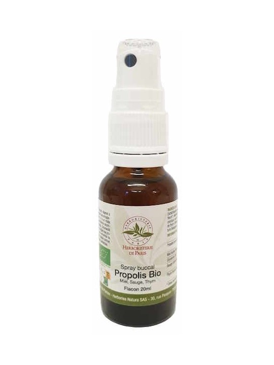Spray Buccal Propolis bio Miel Sauge Thym 20ml Herboristerie de Paris propolis noire immunité confort respiratoire