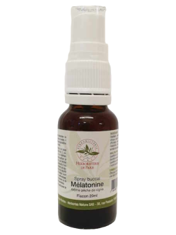 Spray Buccal Mélatonine arôme Pêche de Vigne 20ml Herboristerie de Paris mélatonine mélisse sommeil