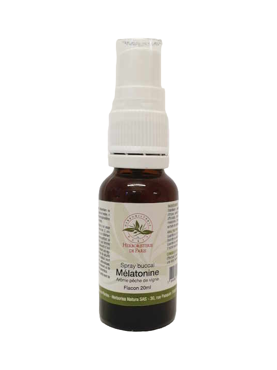 Spray Buccal Mélatonine arôme Pêche de Vigne 20ml Herboristerie de Paris mélatonine mélisse sommeil
