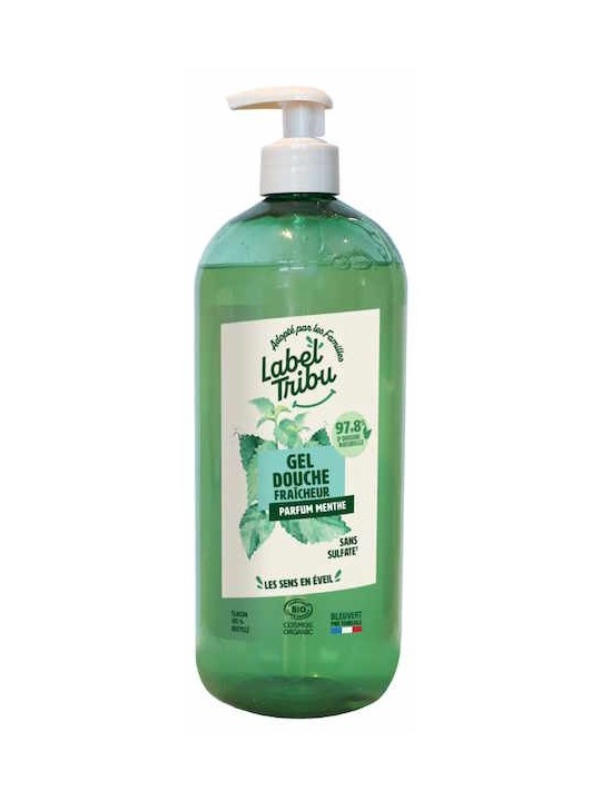 Gel douche fraîcheur 1L Label tribu Bio gel douche bio Herboristerie de paris menthe aloe vera