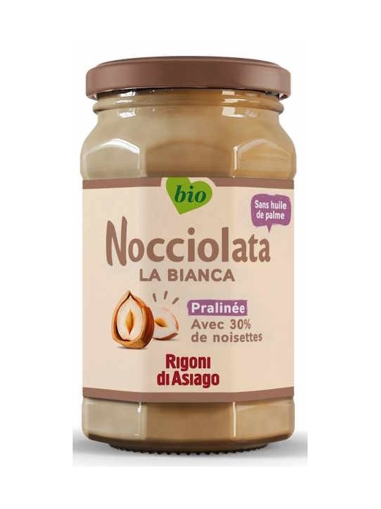 Nocciolata la Bianca Pralinée Pâte à tartiner aux noisettes 350g Rigoni Di Asiago Herboristerie de Paris