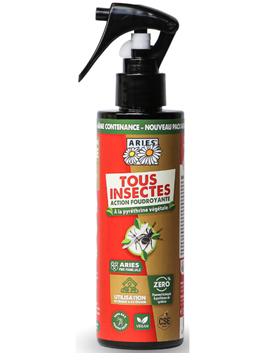Spray insecticide action foudroyante Tous insectes 200ml Ariès