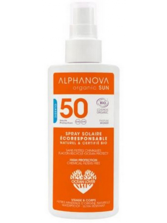 Spray solaire BIO haute protection SPF 50 Alphanova Herboristerie de Paris