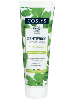 Dentifrice dents sensibles Menthe 75ml Coslys menthe propolis Herboristerie de Paris