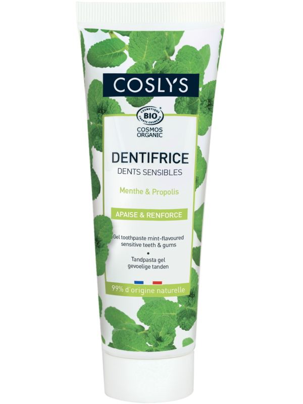 Dentifrice dents sensibles Menthe 75ml Coslys menthe propolis Herboristerie de Paris