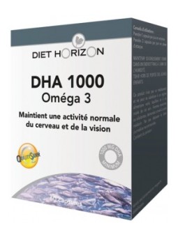 DHA 1000 Oméga 3 60 capsules Diet Horizon acide docosahexaénoïque Herboristerie de paris